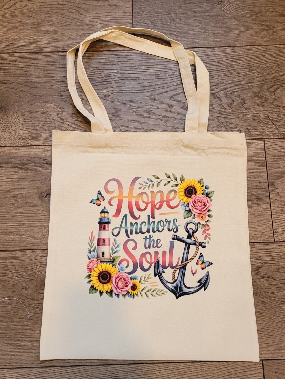 Custom 'Hope Anchors The Soul' Canvas Tote Bag
